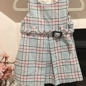 Janie and Jack Ice Blue Plaid Dress